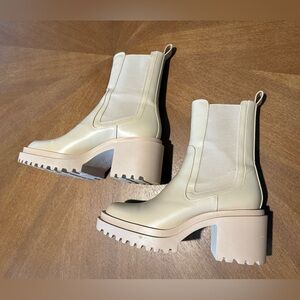 Zara Women's Chunky Lug Chelsea Boots - Cream